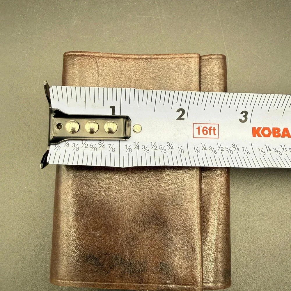 Vintage Rolfs Cowhide Leather Key Case Brown Marbled 6 Hook Tri-fold Wallet